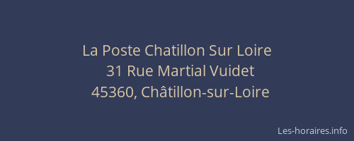 La Poste Chatillon Sur Loire