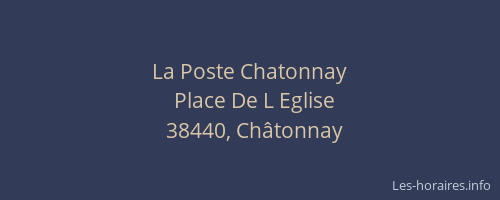 La Poste Chatonnay