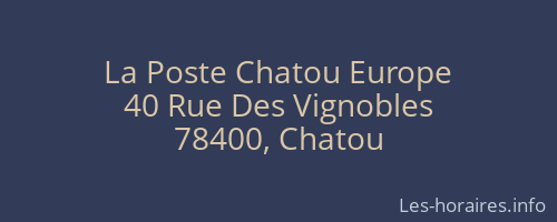 La Poste Chatou Europe