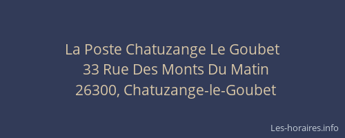 La Poste Chatuzange Le Goubet