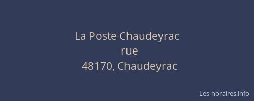 La Poste Chaudeyrac