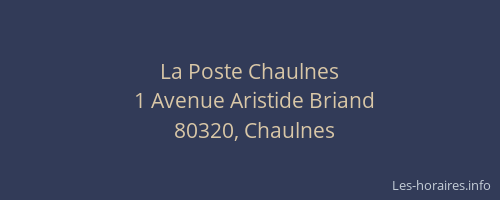 La Poste Chaulnes