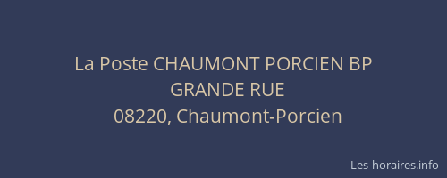 La Poste CHAUMONT PORCIEN BP
