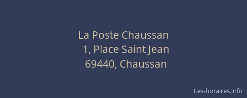 La Poste Chaussan