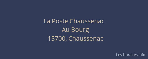 La Poste Chaussenac