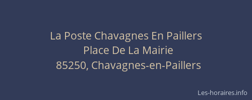 La Poste Chavagnes En Paillers