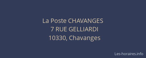 La Poste CHAVANGES