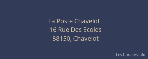 La Poste Chavelot