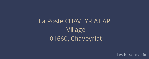 La Poste CHAVEYRIAT AP