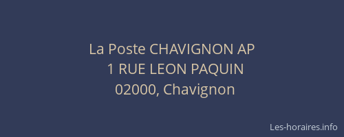 La Poste CHAVIGNON AP