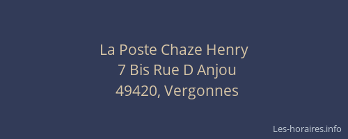 La Poste Chaze Henry