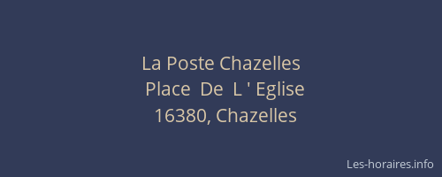 La Poste Chazelles