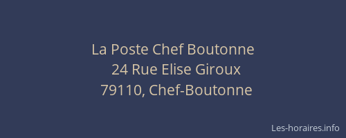 La Poste Chef Boutonne