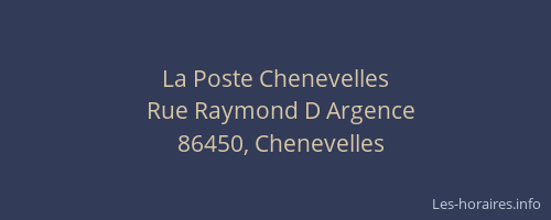 La Poste Chenevelles