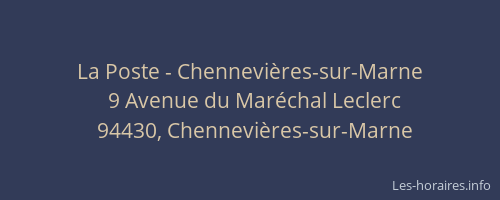 La Poste - Chennevi&egrave;res-sur-Marne