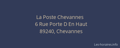 La Poste Chevannes