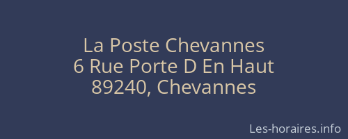 La Poste Chevannes