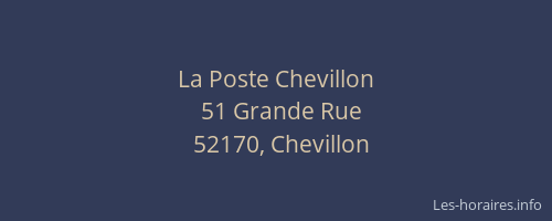 La Poste Chevillon