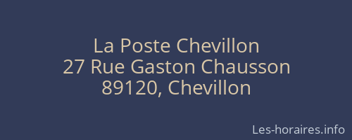 La Poste Chevillon