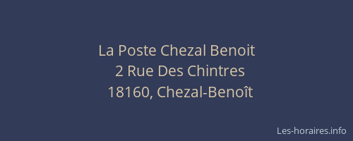 La Poste Chezal Benoit