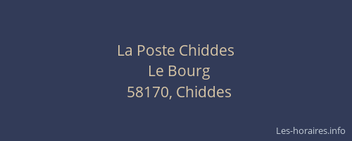 La Poste Chiddes