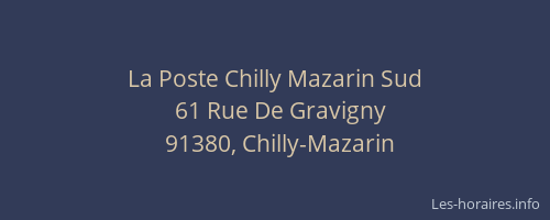 La Poste Chilly Mazarin Sud