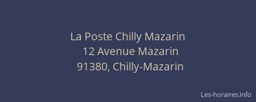 La Poste Chilly Mazarin