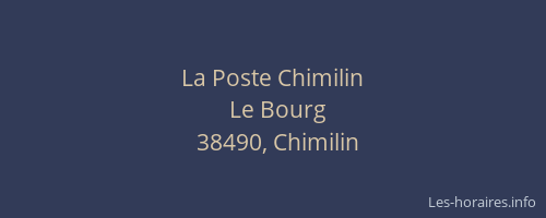 La Poste Chimilin
