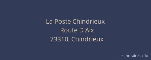 La Poste Chindrieux