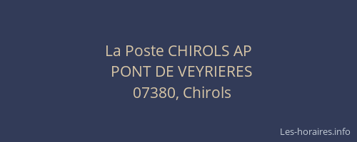 La Poste CHIROLS AP