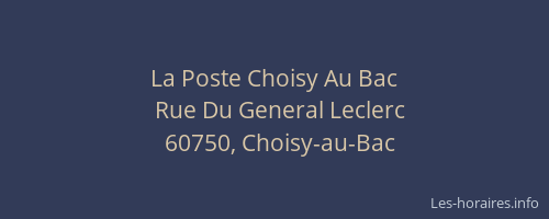La Poste Choisy Au Bac