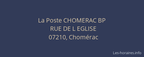 La Poste CHOMERAC BP
