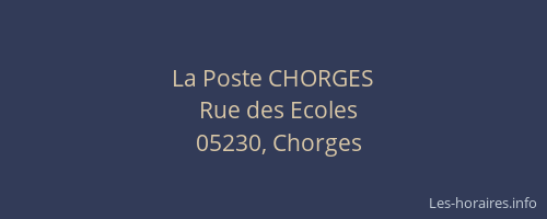 La Poste CHORGES
