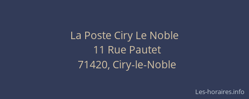 La Poste Ciry Le Noble