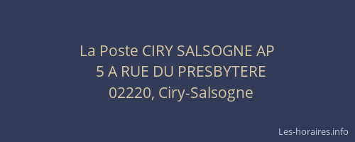 La Poste CIRY SALSOGNE AP