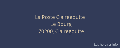 La Poste Clairegoutte