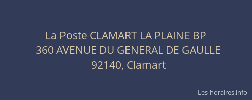 La Poste CLAMART LA PLAINE BP