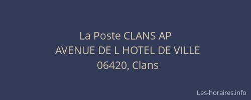 La Poste CLANS AP