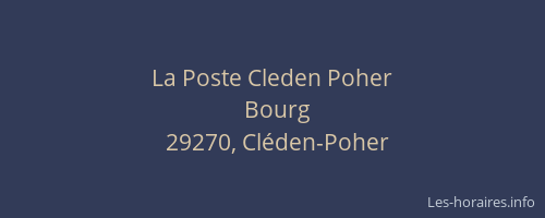 La Poste Cleden Poher