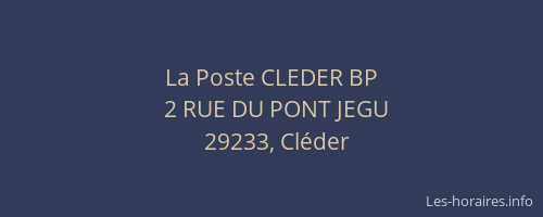 La Poste CLEDER BP
