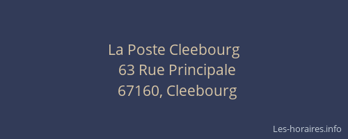 La Poste Cleebourg