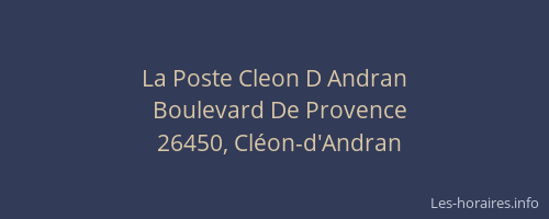 La Poste Cleon D Andran