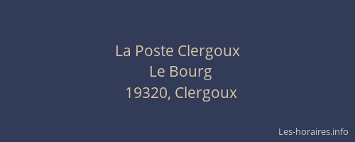 La Poste Clergoux