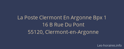 La Poste Clermont En Argonne Bpx 1