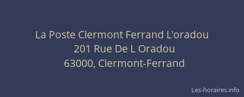 La Poste Clermont Ferrand L'oradou