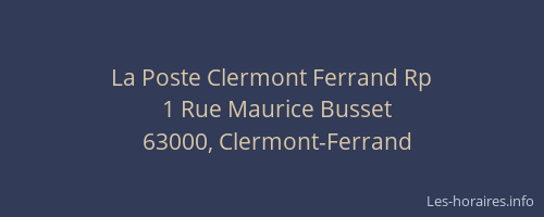 La Poste Clermont Ferrand Rp