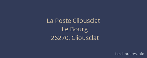 La Poste Cliousclat