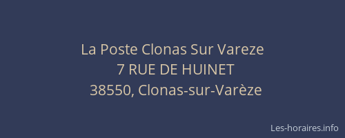La Poste Clonas Sur Vareze