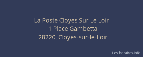 La Poste Cloyes Sur Le Loir