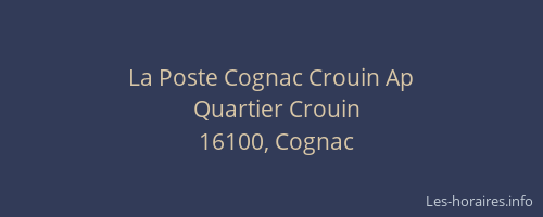 La Poste Cognac Crouin Ap